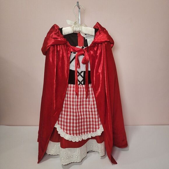 Chasing Fireflies Wishcfaft Little Red Ridding Hood Sz 4 Dress, Cape - Picture 1 of 8